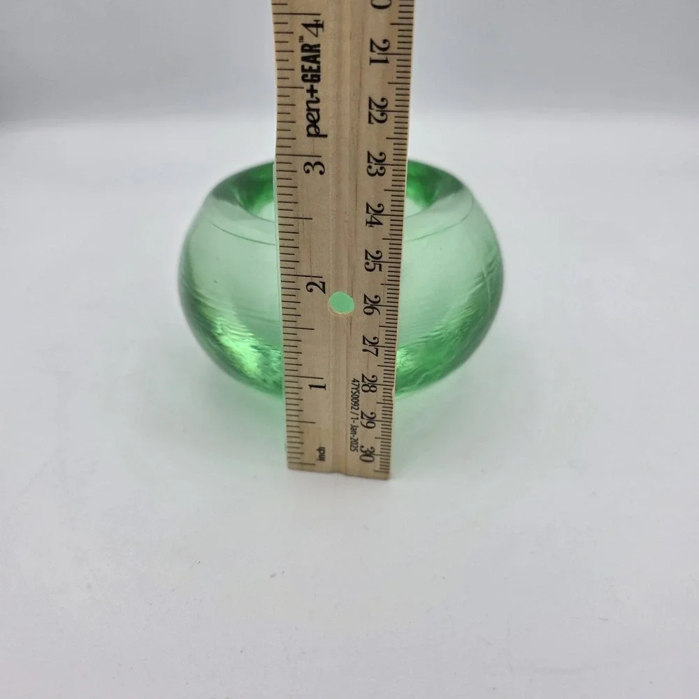 Crate & Barrel Green Glass Votive Tea Light Candle Holder 2.25